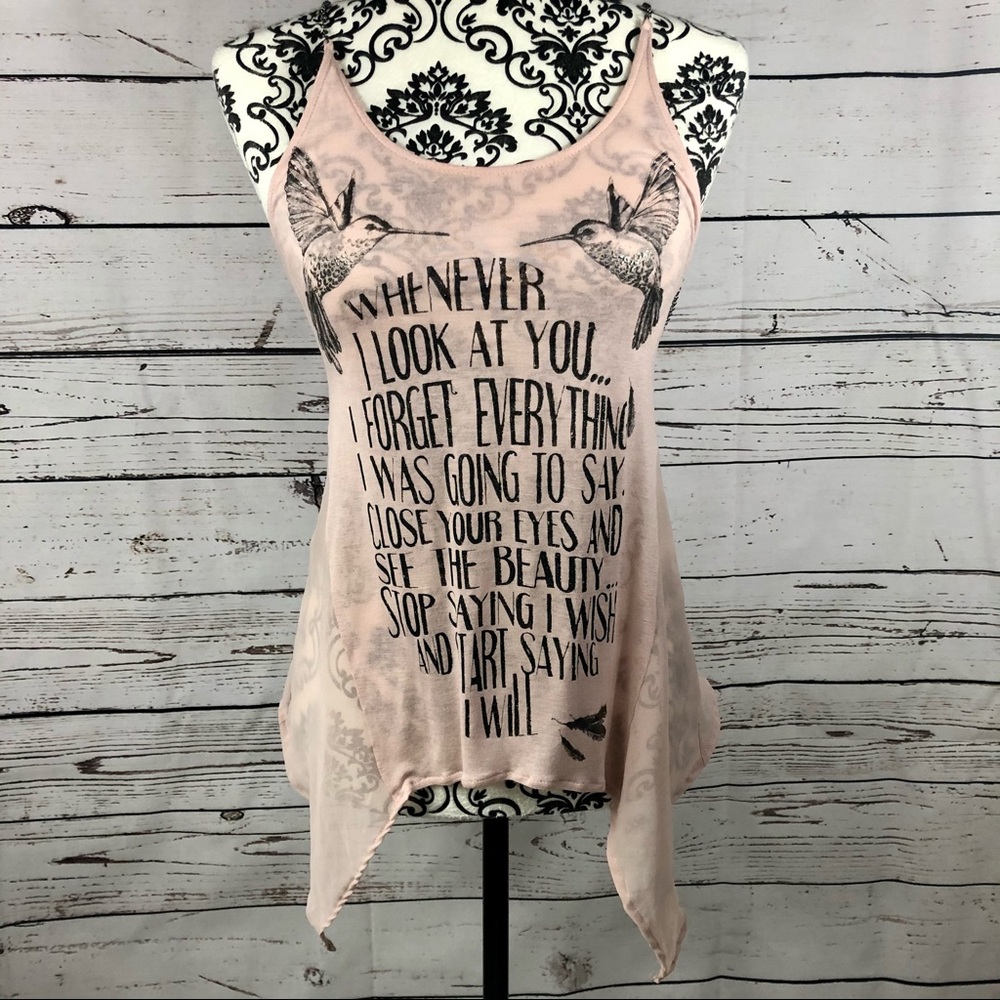 Chain strappy back Sheer Flowy Tank Small